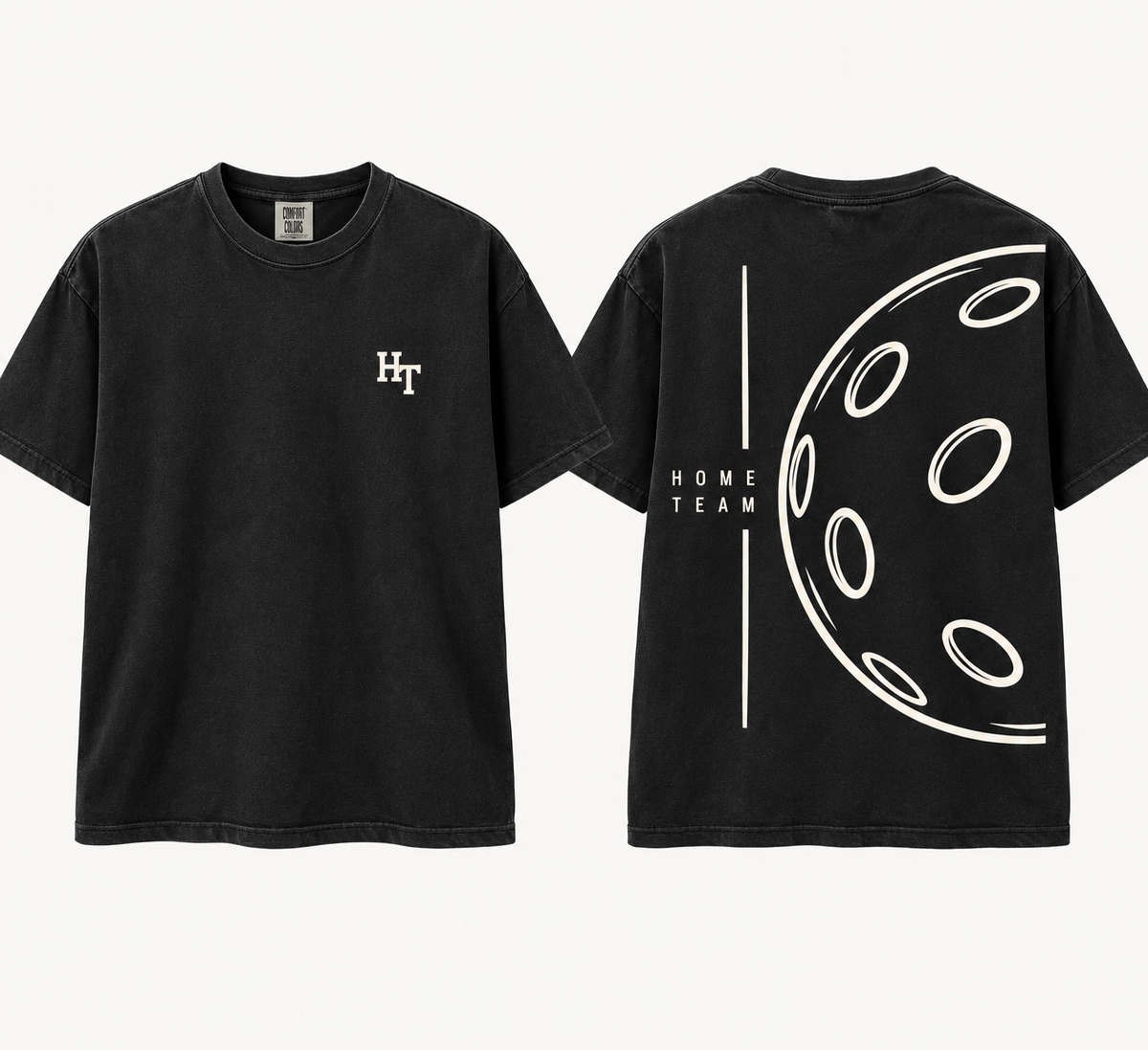 Home Team pickleball black Comfort Colors shirt front and back